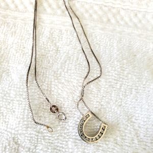 White solid gold necklace with real diamonds